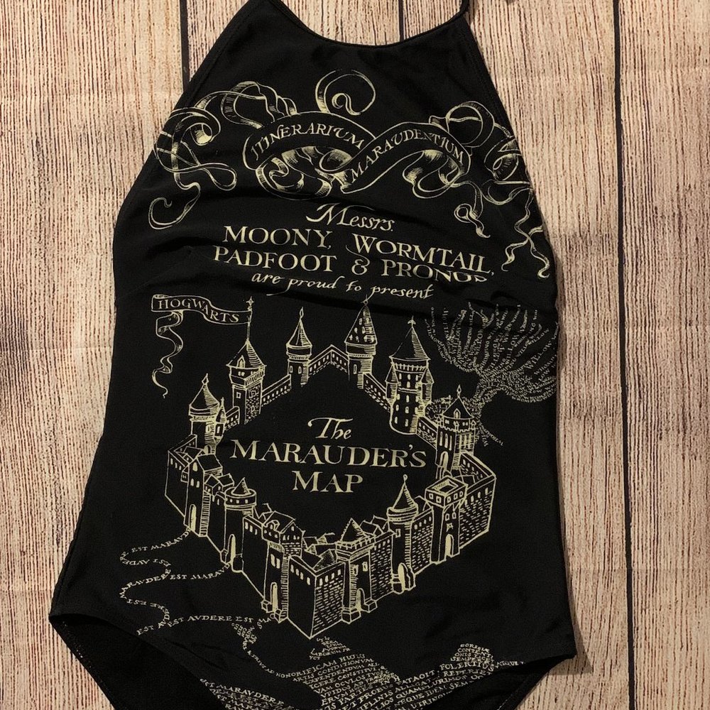 Harry Potter Marauder's Map One Piece Maillot Sz M
